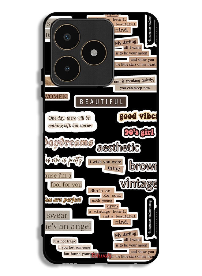 Tolwak Realme C53 Protective Case Cover Beautiful Quotes Stickers - Image 1