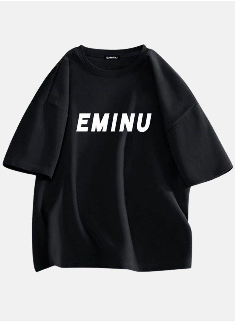 Thirty-One Black EMINU Printed Unisex Oversized T-shirt  - Image 1