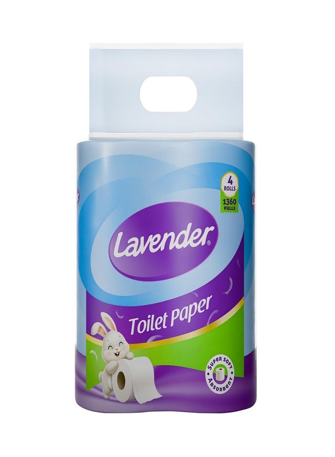 LAVENDER Toilet Paper | Ultra Soft Strong Virgin Fibre Tissue | High Absorbency Hygienic Bathroom Rolls | Daily Personal Care for Home Office Guest Washroom Use (4 Roll X 340 Pulls Pack) - Image 1