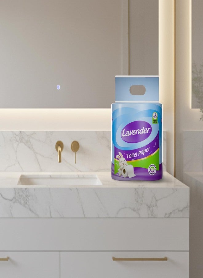 LAVENDER Toilet Paper | Ultra Soft Strong Virgin Fibre Tissue | High Absorbency Hygienic Bathroom Rolls | Daily Personal Care for Home Office Guest Washroom Use (4 Roll X 340 Pulls Pack) - Image 3