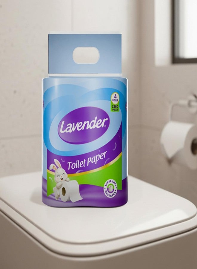 LAVENDER Toilet Paper | Ultra Soft Strong Virgin Fibre Tissue | High Absorbency Hygienic Bathroom Rolls | Daily Personal Care for Home Office Guest Washroom Use (4 Roll X 340 Pulls Pack) - Image 2