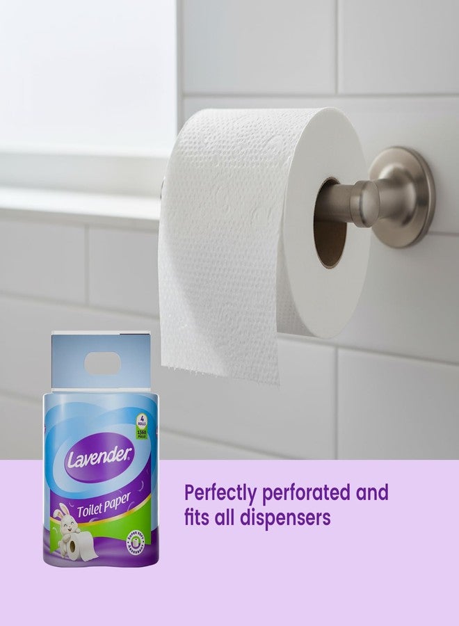 LAVENDER Toilet Paper | Ultra Soft Strong Virgin Fibre Tissue | High Absorbency Hygienic Bathroom Rolls | Daily Personal Care for Home Office Guest Washroom Use (4 Roll X 340 Pulls Pack) - Image 4