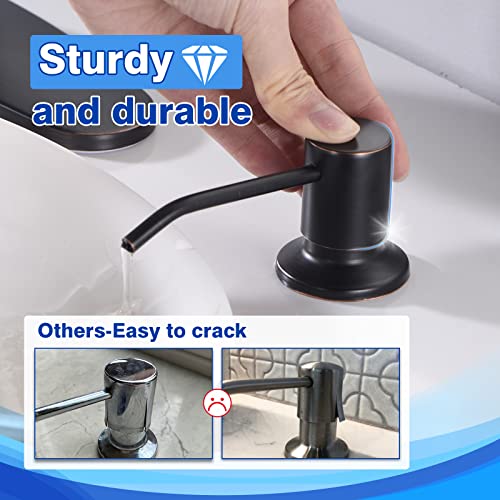 WEWE Kitchen Sink Soap Dispenser, WEWE Built in Soap Dispenser Kitchen Countertop Oil Rubbed Bronze Refillable Under Sink Black Pump Liquid Soap Dispenser for Kitchen Sink Stainless Steel Under Counter - Image 4