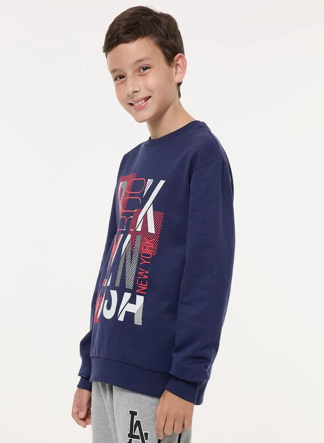 victor and jane Brooklyn Graphic Print Round Neck Sweatshirt by Styli