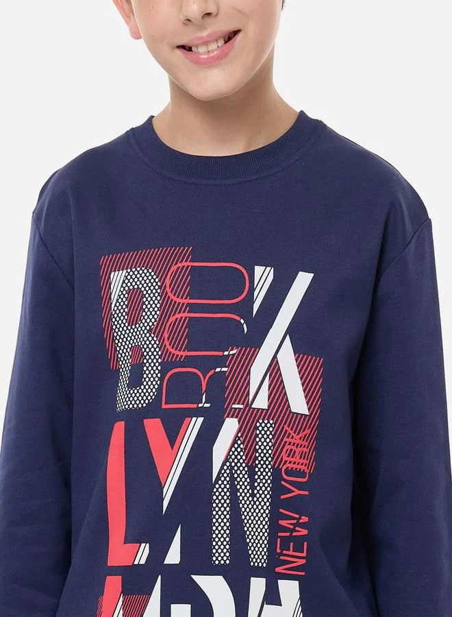 victor and jane Brooklyn Graphic Print Round Neck Sweatshirt by Styli