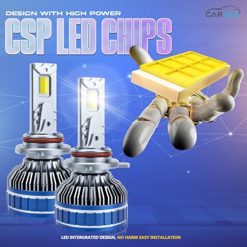 Carzex AI Smart App Controlled 9012 LED Projector Headlight Bulbs 250W/18,000 LM, 6500K Cool White, Super Bright LED for Grand Vitara/Hyryder, Baleno/Glanza, New Dzire Models (2pc) - Image 5