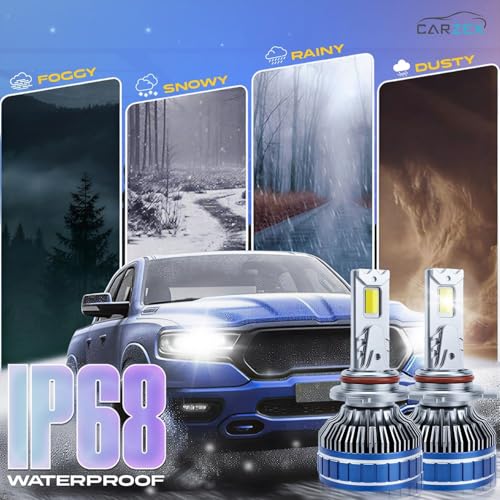 Carzex AI Smart App Controlled 9012 LED Projector Headlight Bulbs 250W/18,000 LM, 6500K Cool White, Super Bright LED for Grand Vitara/Hyryder, Baleno/Glanza, New Dzire Models (2pc) - Image 3
