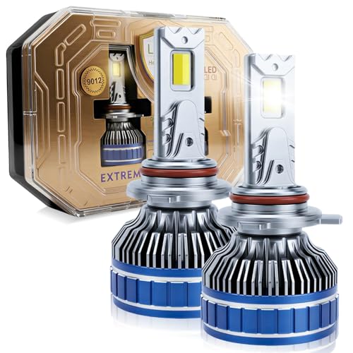 Carzex AI Smart App Controlled 9012 LED Projector Headlight Bulbs 250W/18,000 LM, 6500K Cool White, Super Bright LED for Grand Vitara/Hyryder, Baleno/Glanza, New Dzire Models (2pc) - Image 1