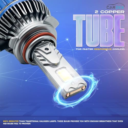 Carzex AI Smart App Controlled 9012 LED Projector Headlight Bulbs 250W/18,000 LM, 6500K Cool White, Super Bright LED for Grand Vitara/Hyryder, Baleno/Glanza, New Dzire Models (2pc) - Image 4