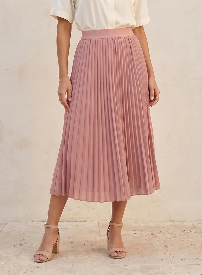 Splash FAV Basics Midi Skirt with Pleated Design