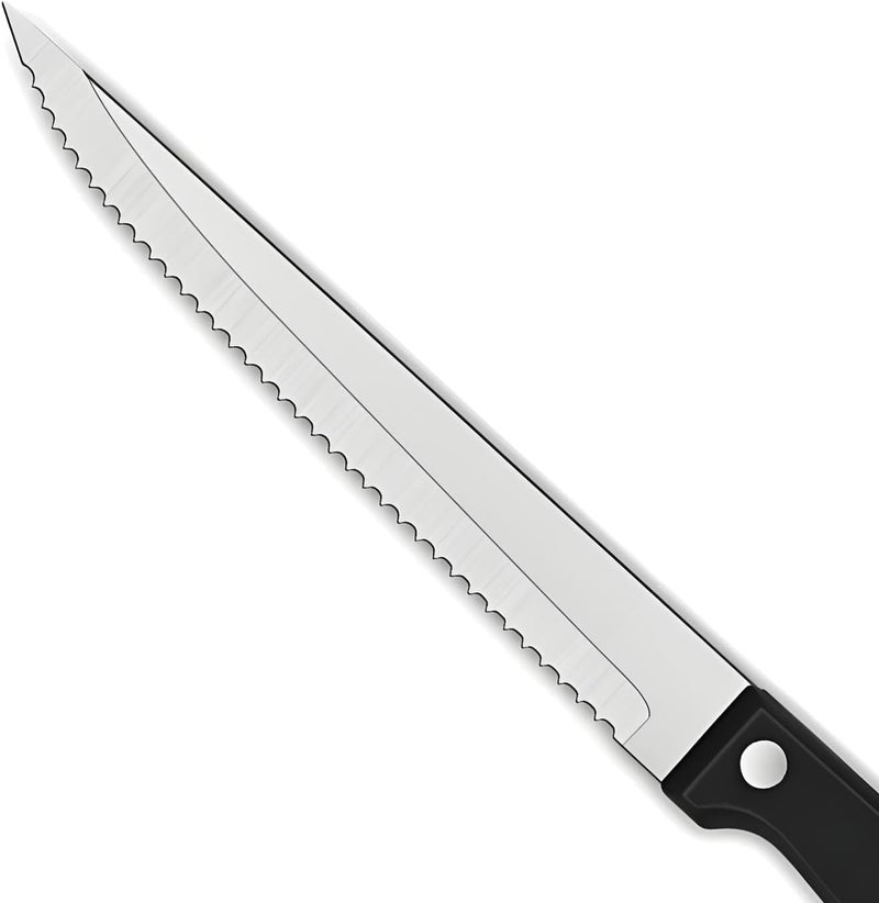 Dehov Sharp Serrated Steak Knives Set,Set Of 8 Stainless Steel Kitchen Knife Set,Dinner Knife For BBQ,Barbecue Steak Cutting Knife With Plastic Handle - Image 3