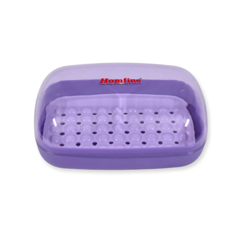 Homfine Soap Case Holder Box with Transparent Lid and Strainer Tray for Home, Kitchen, Bathroom, Washbasin (Colour May Vary, Plastic) (1) - Image 5