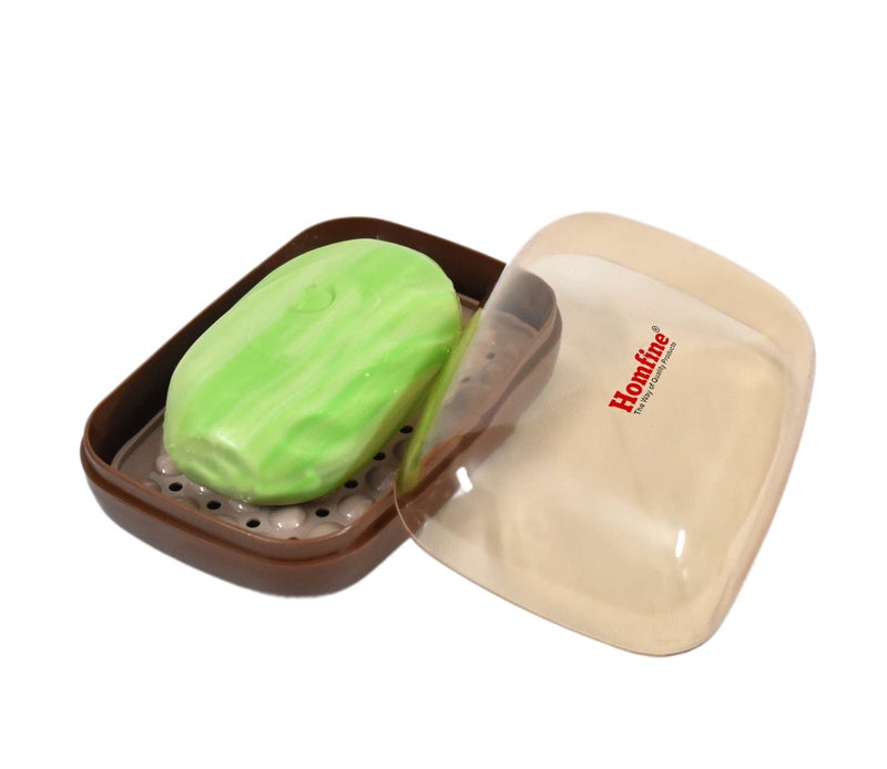 Homfine Soap Case Holder Box with Transparent Lid and Strainer Tray for Home, Kitchen, Bathroom, Washbasin (Colour May Vary, Plastic) (1) - Image 4