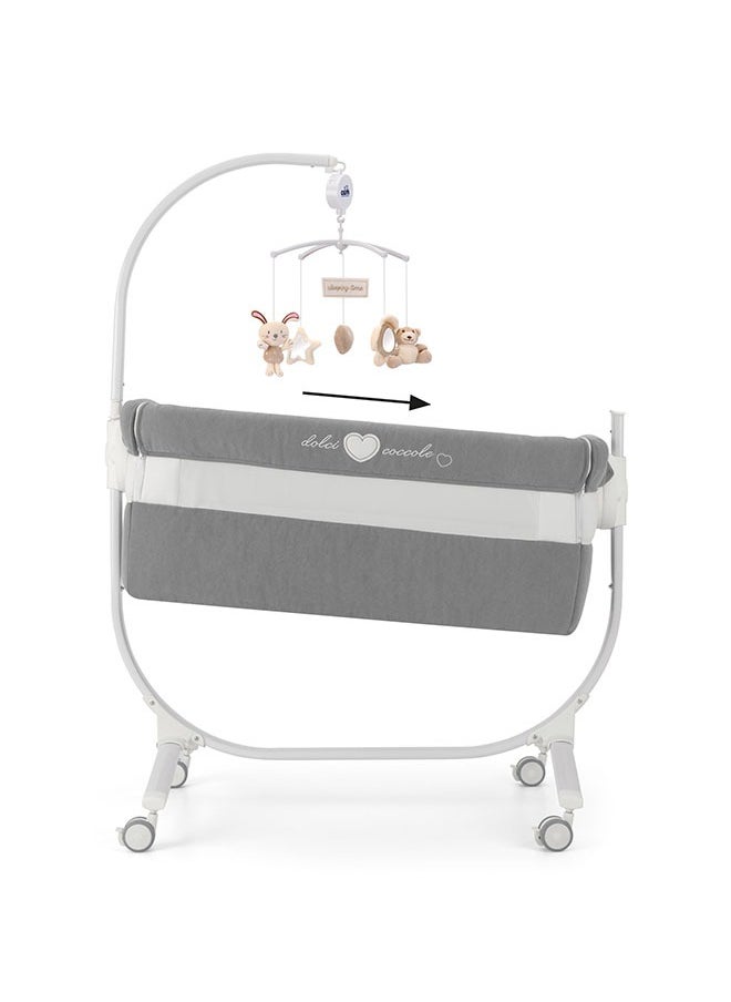 cam Cullami Co Bed Cradle, Light Grey, Made In Italy Cradle With Co-Sleeping Function, Suitable For Every Bed, Portable And Convertible Baby Bassinet With Mosquito Net, Baby Bed, Soft Fabric  - Image 2