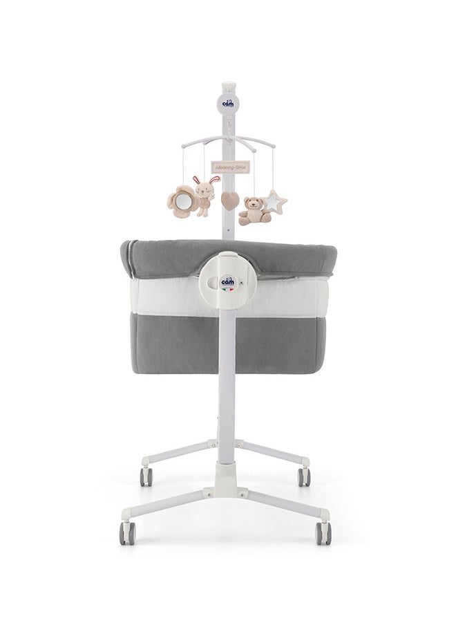 cam Cullami Co Bed Cradle, Light Grey, Made In Italy Cradle With Co-Sleeping Function, Suitable For Every Bed, Portable And Convertible Baby Bassinet With Mosquito Net, Baby Bed, Soft Fabric  - Image 3