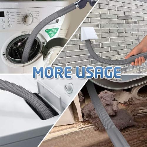 PetOde 2 Pieces Dryer Vent Cleaner Kit Compatible with Most Vacuum Cleaner, Dryer Lint Brush and Vacuum Hose Attachment, Quickly Lint Remover, Deep Gray - Image 2