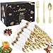 Liacere 400PCS Gold Plastic Silverware Pre Rolled Napkins Disposable Gold Plastic CutleryPremium Quality UtensilsIncludes 100Forks100Knives100Spoons100 Napkins Christmas New Year - Image 1
