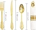 Liacere 400PCS Gold Plastic Silverware Pre Rolled Napkins Disposable Gold Plastic CutleryPremium Quality UtensilsIncludes 100Forks100Knives100Spoons100 Napkins Christmas New Year - Image 4