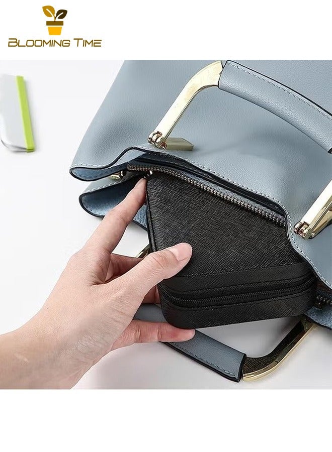 BLOOMING TIME Leather Jewelry Ring Box,Portable Travel Jewelry Storage Box,Bracelet Necklace Storage Jewelry Box,Jewelry Storage Box,Small Delicate Travel European Jewelry Box,Ring Necklace Earring Jewelry Box,Black - Image 5