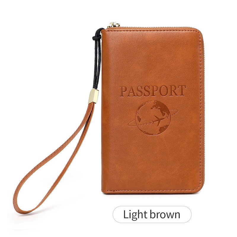 New Rfid Passbook Bag Long Zipper Passbook Holder Air Ticket Multifunctional Travel Storage Id Bag Wallet - Image 1