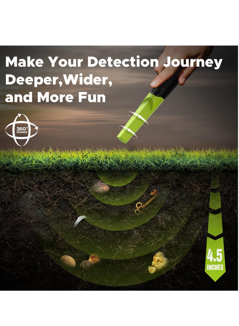 Handheld Pin pointer Fully Waterproof 360° Search Pin Pointer Wand High Sensitivity Detectors Treasure Pinpointing Finder Probe Suitable for Adults  Kids (Green) - Image 3