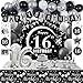 Halema 16th Birthday Decorations for Boys Girls Black and Silver Sweet 16 Year Old Party Decorations with Happy 16th Birthday Banner Balloons 16 Balloon Numbers Backdrop Tablecloth Sixteen Decor Supplies - Image 2