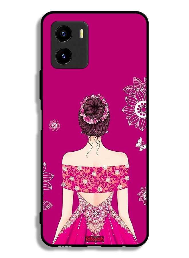 Tolwak Vivo Y15s Protective Case Cover Girl And Flowers Art - Image 2