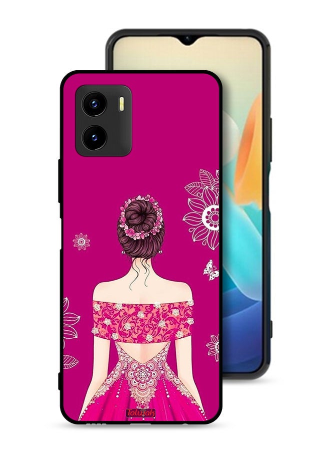 Tolwak Vivo Y15s Protective Case Cover Girl And Flowers Art - Image 1