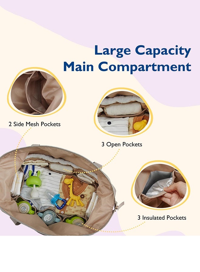 Arabest Diaper Bag Tote, Large Capacity Travel Diaper bags, Hospital Bag for Labor Delivery, Baby Bag with Pacifier Case - Image 3