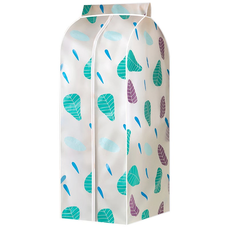 2 pcs Refreshing Leaf Pattern PEVA Cloths And Suit Bag Three-dimensional Bag 30x90cm(Green) - Image 1