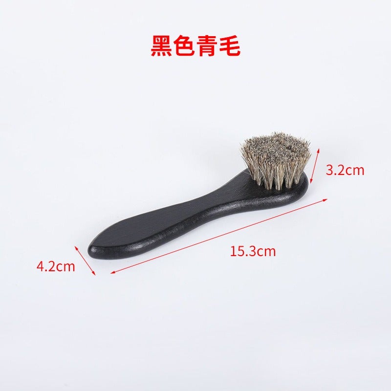 Premium Horsehair Shoe Brush – Soft Bristle Leather Care & Polishing Brush for Shoes, Boots, Bags and Leather Goods