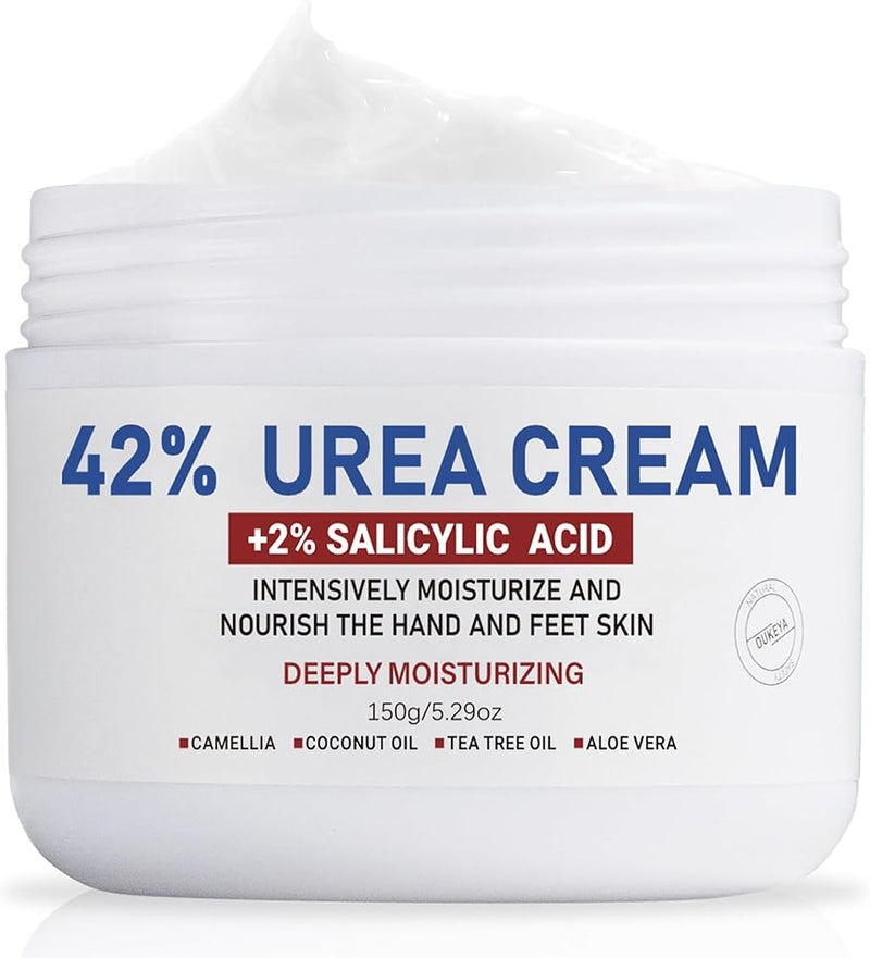 OUKEYA Urea Cream 42% plus Salicylic Acid 2% for Cracked, Dry & Rough Skin - Image 1