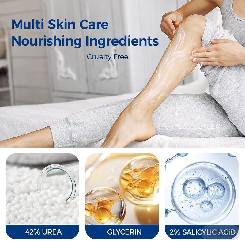 OUKEYA Urea Cream 42% plus Salicylic Acid 2% for Cracked, Dry & Rough Skin - Image 4