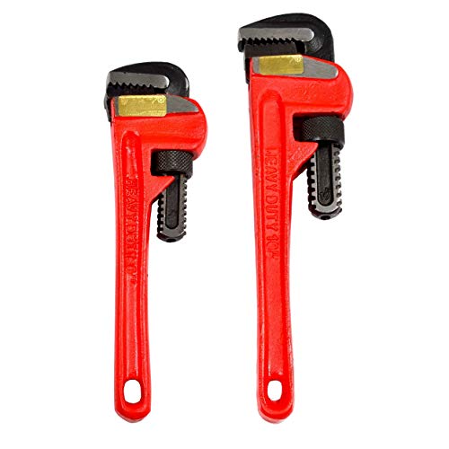 GLOBUS 945 HEAVY DUTY PIPE WRENCH SET/2 PCS (PIPE WRENCH 8" AND 12", PACK OF 2) Easy to Adjust, Strong Clamping, Thick Body. Hand tools.(Easy-grip pipe wrench tool) - Image 1