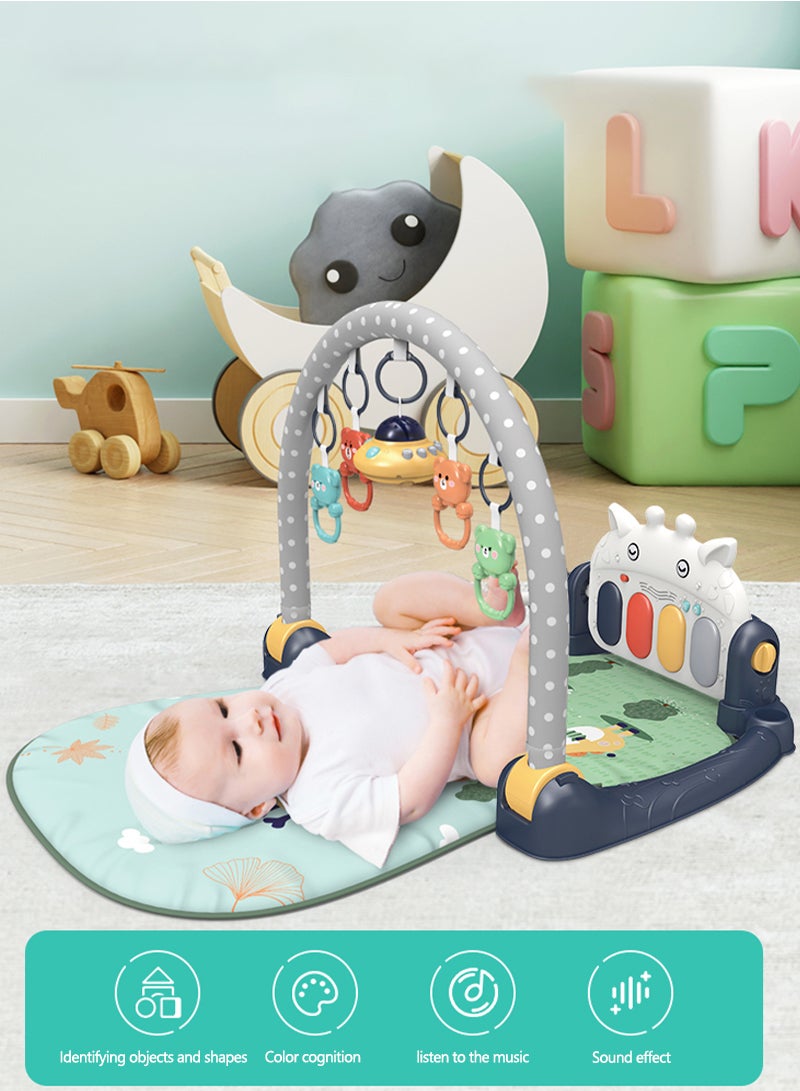 Youleen Baby Gyms Play Mats Non-Toxic Musical Piano Play Indoor Mat Center With Melodies Rattle For Kids Multicolour Musical Activity Center Kick  Play Piano Gym Tummy Time Padded Mat for Newborn Toddler Infants - Image 5