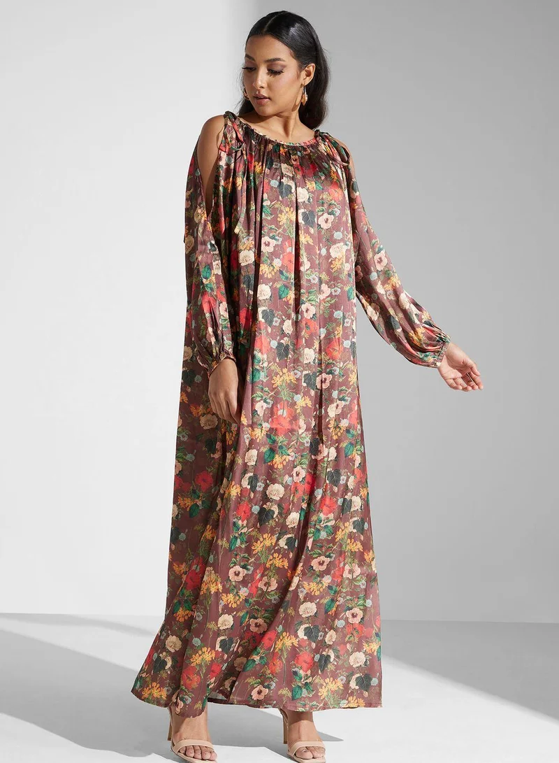 SINOIR Floral Printed Dress