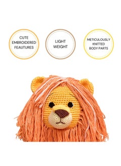 Happy Threads Handmade Crocheted Cute Handmade Asad the Lion (10 inch) – Orange | Crochet Toys | Child Safe | for Babies 6 Months & Above | Dolls for Boys/Girls| For Birthday Gift | Decorative Items for Room  - Image 2