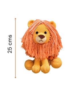 Happy Threads Handmade Crocheted Cute Handmade Asad the Lion (10 inch) – Orange | Crochet Toys | Child Safe | for Babies 6 Months & Above | Dolls for Boys/Girls| For Birthday Gift | Decorative Items for Room  - Image 3