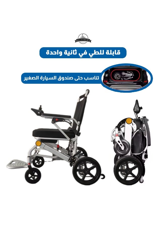 Relax Smart Lightweight Foldable Electric Wheelchair – Portable Power Wheelchair for Adults, Compact Mobility Scooter with Powerful Motor, Long Battery Life, and Easy Folding Design for Travel and Daily Use - Image 5