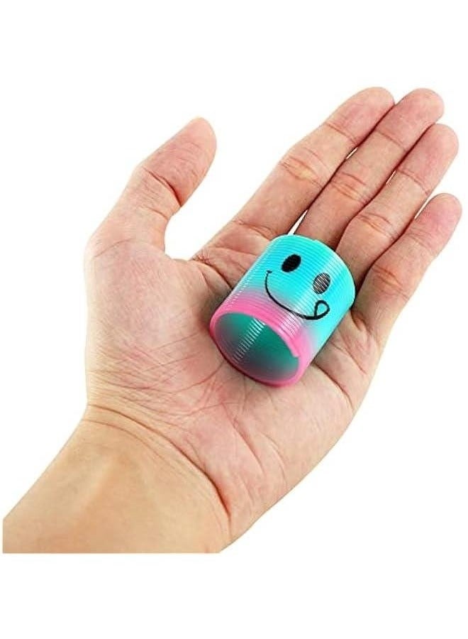 30 Pack  Smiley Face Spring Rainbow Magic Fidget Stress Coil – Mini Springs Bulk Toys for Party Favors, Carnival Prizes, Birthday Goodie Bag Stuffers for Kids, Boys, and Girls  - Image 3