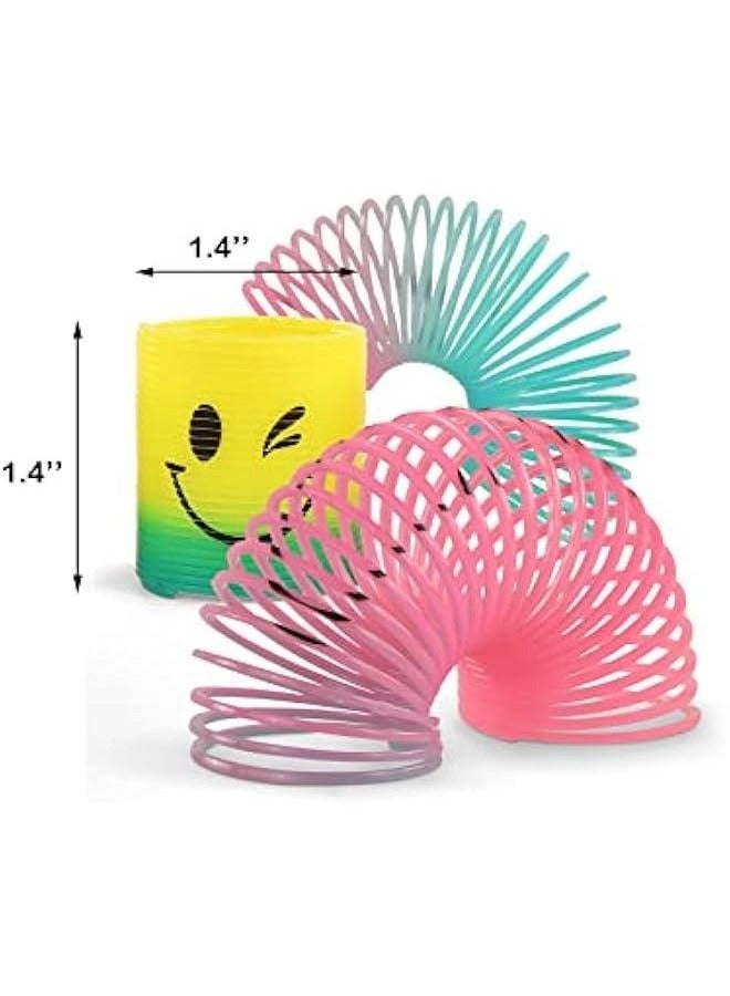 30 Pack  Smiley Face Spring Rainbow Magic Fidget Stress Coil – Mini Springs Bulk Toys for Party Favors, Carnival Prizes, Birthday Goodie Bag Stuffers for Kids, Boys, and Girls  - Image 4