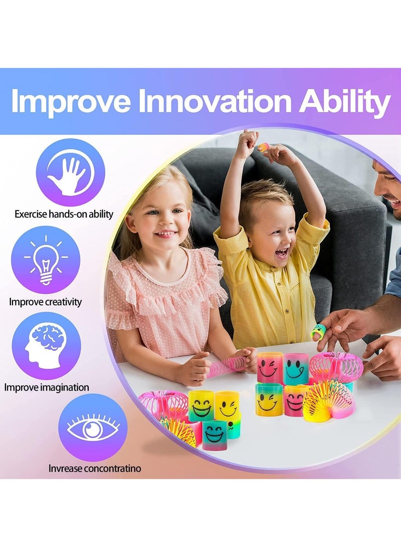 Rainbow Magic Spring Toys – 30-Pack Colorful Smiley Coil Slinkies for Kids – Educational Sensory & Learning Toy, Party Favors, Pinata Fillers, Birthday Return Gifts for Boys & Girls - Image 2