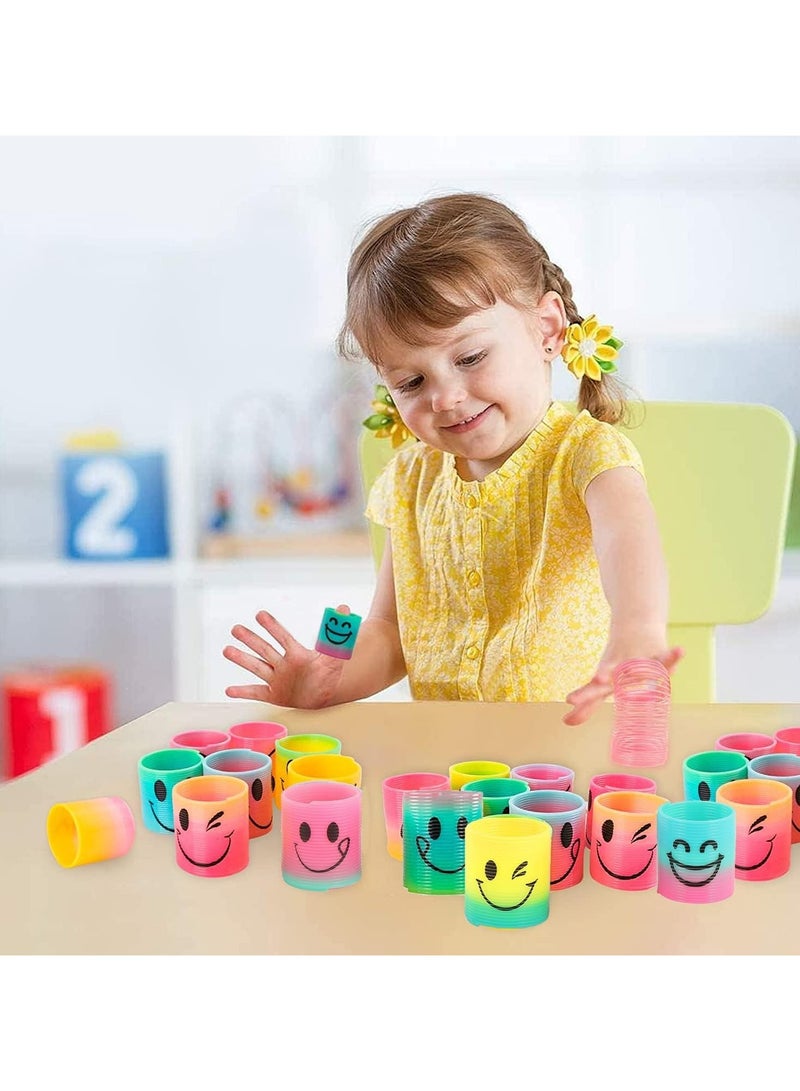 Rainbow Magic Spring Toys – 30-Pack Colorful Smiley Coil Slinkies for Kids – Educational Sensory & Learning Toy, Party Favors, Pinata Fillers, Birthday Return Gifts for Boys & Girls - Image 4