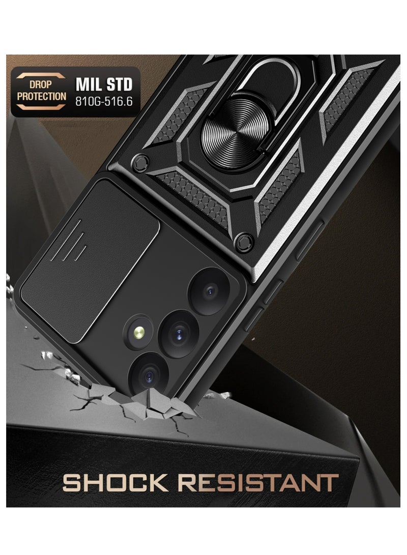 Fankalo غطاء هاتف لهاتف سامسونج جالاكسي A55 5G مع غطاء كاميرا منزلق، حافظة هاتف واقية من السقوط من الدرجة العسكرية مع حامل مغناطيسي للسيارة - Image 4