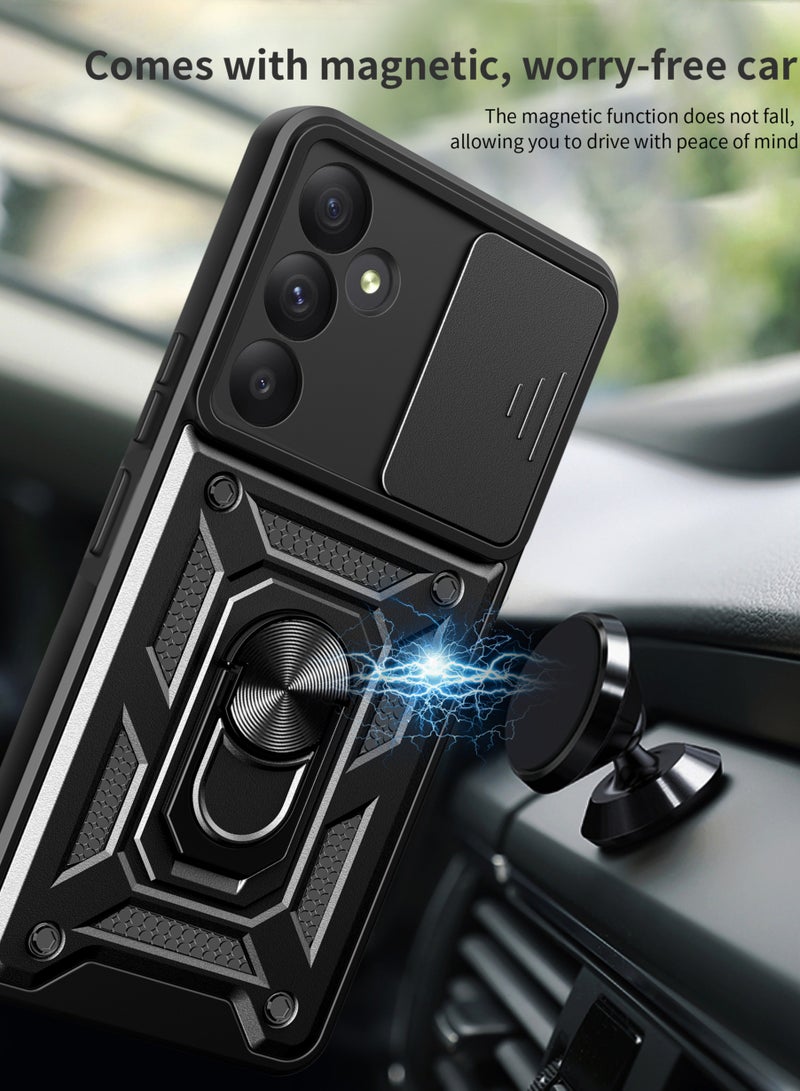 Fankalo غطاء هاتف لهاتف سامسونج جالاكسي A55 5G مع غطاء كاميرا منزلق، حافظة هاتف واقية من السقوط من الدرجة العسكرية مع حامل مغناطيسي للسيارة - Image 3
