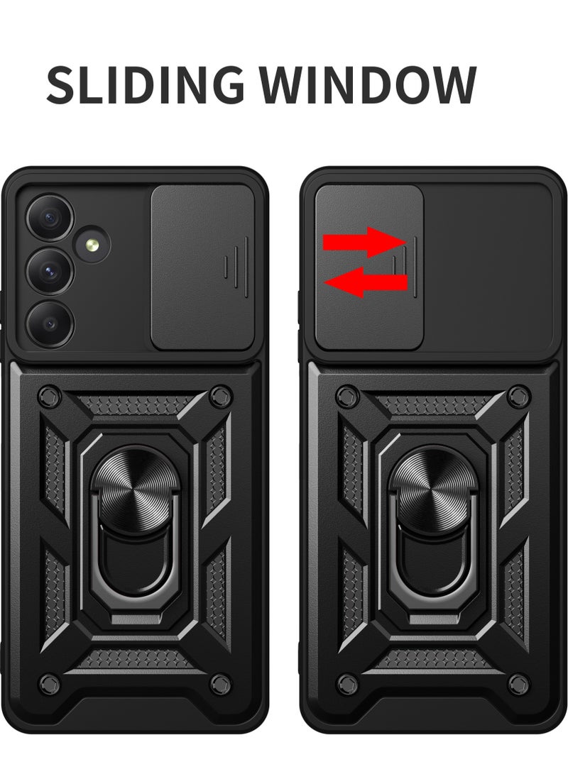 Fankalo غطاء هاتف لهاتف سامسونج جالاكسي A55 5G مع غطاء كاميرا منزلق، حافظة هاتف واقية من السقوط من الدرجة العسكرية مع حامل مغناطيسي للسيارة - Image 2
