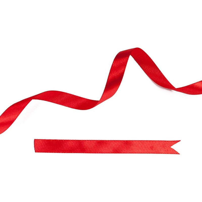 Craftolive Red Shiny Satin Ribbon and Scissor Combo for Inaugurations Mahurat Openings Grah Pravesh Gift Wrapping and Multipurpose Use - Image 3