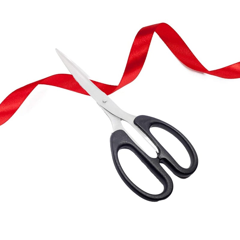 Craftolive Red Shiny Satin Ribbon and Scissor Combo for Inaugurations Mahurat Openings Grah Pravesh Gift Wrapping and Multipurpose Use - Image 2