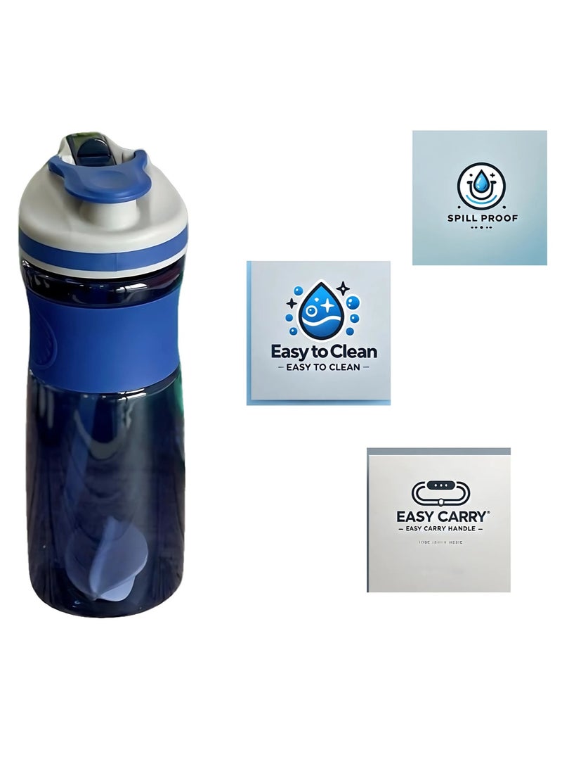 VIO - Gym Shaker Bottle 800 ML 100% Leakproof Stylish Dual Straw Sipper Bottle with Mixer Ball for Protein BPA Free Material Sports Water Bottle For Adults Kids with Supplement Stirring Ball Drinking Cup for Fitness Exercise Yoga Sports Gym Men Women - Image 1