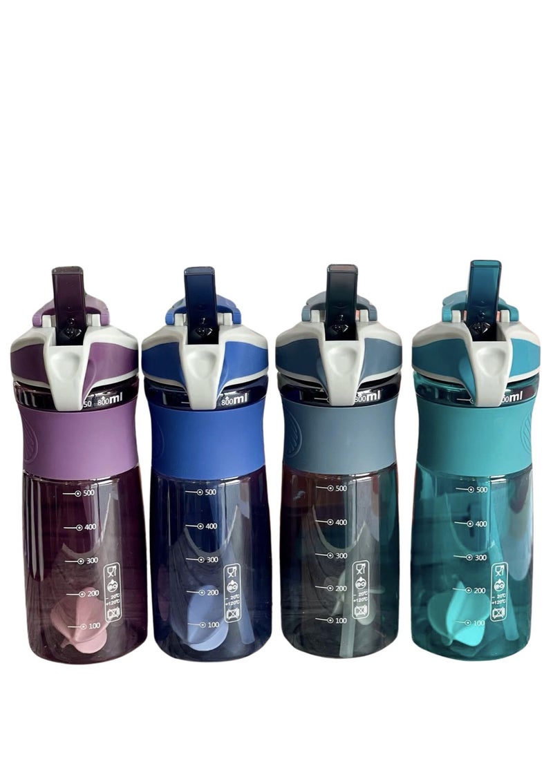VIO - Gym Shaker Bottle 800 ML 100% Leakproof Stylish Dual Straw Sipper Bottle with Mixer Ball for Protein BPA Free Material Sports Water Bottle For Adults Kids with Supplement Stirring Ball Drinking Cup for Fitness Exercise Yoga Sports Gym Men Women - Image 1